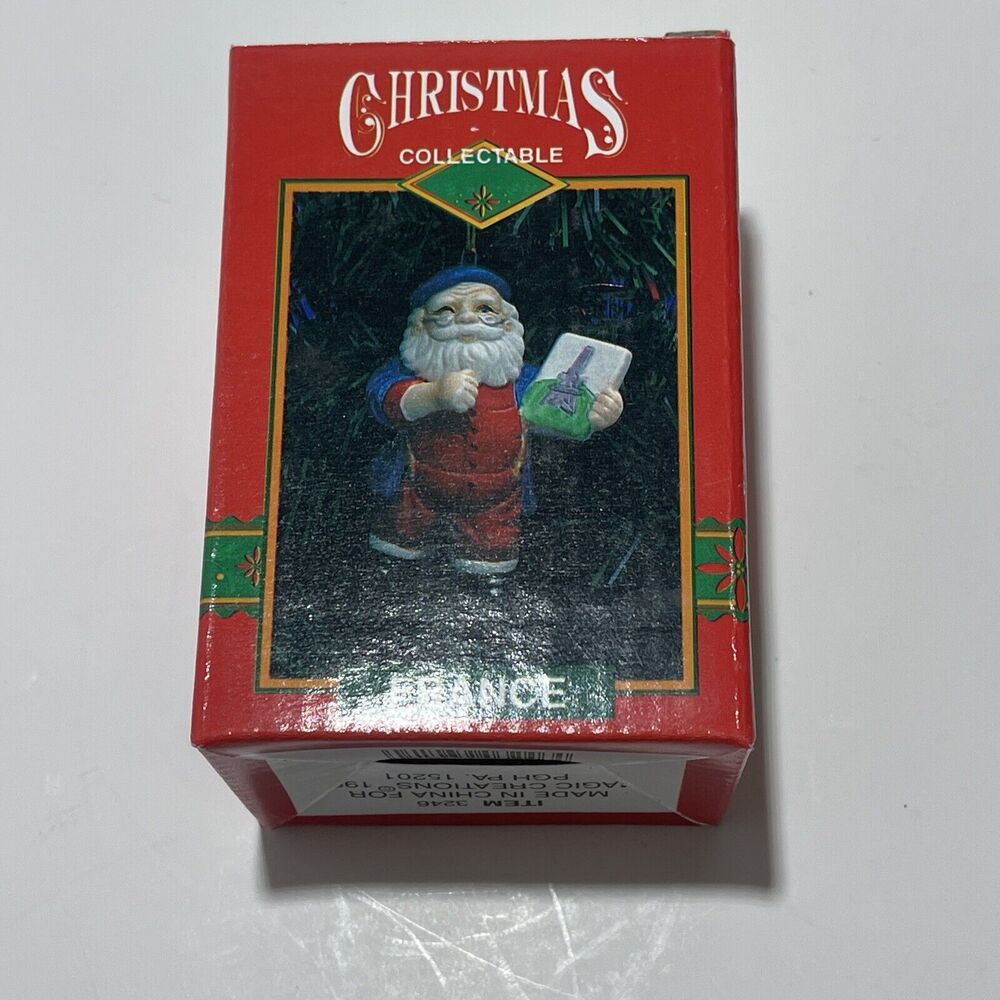 Vintage Magic Creations Christmas Collectible France Santa Claus Ornament 1995